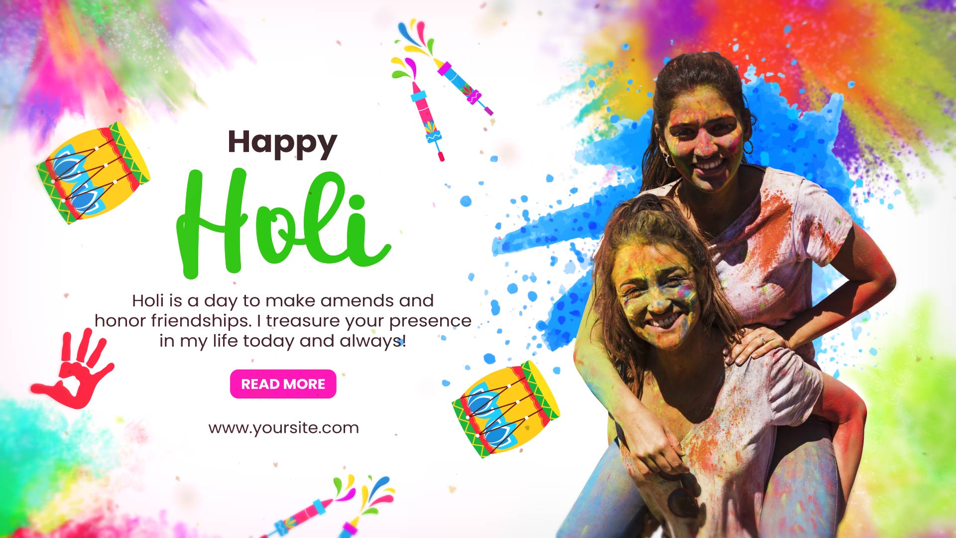 Colorful Happy Holi Wishes
